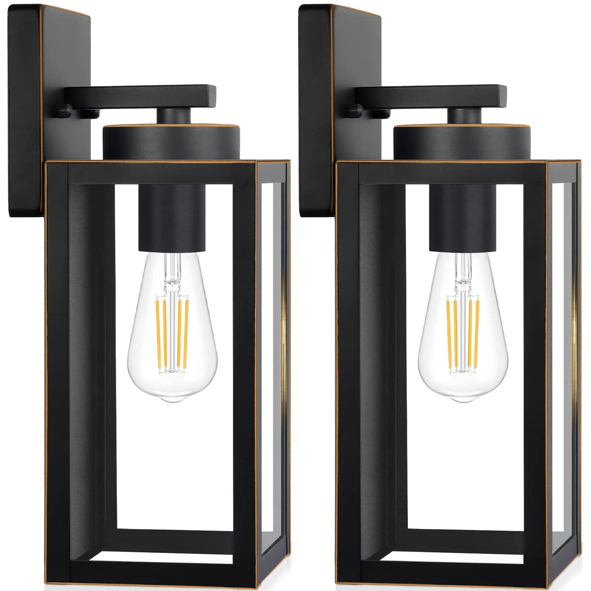 BesLowe Outdoor Wall Light Fixtures, Modern Black Exterior Wall Lanterns