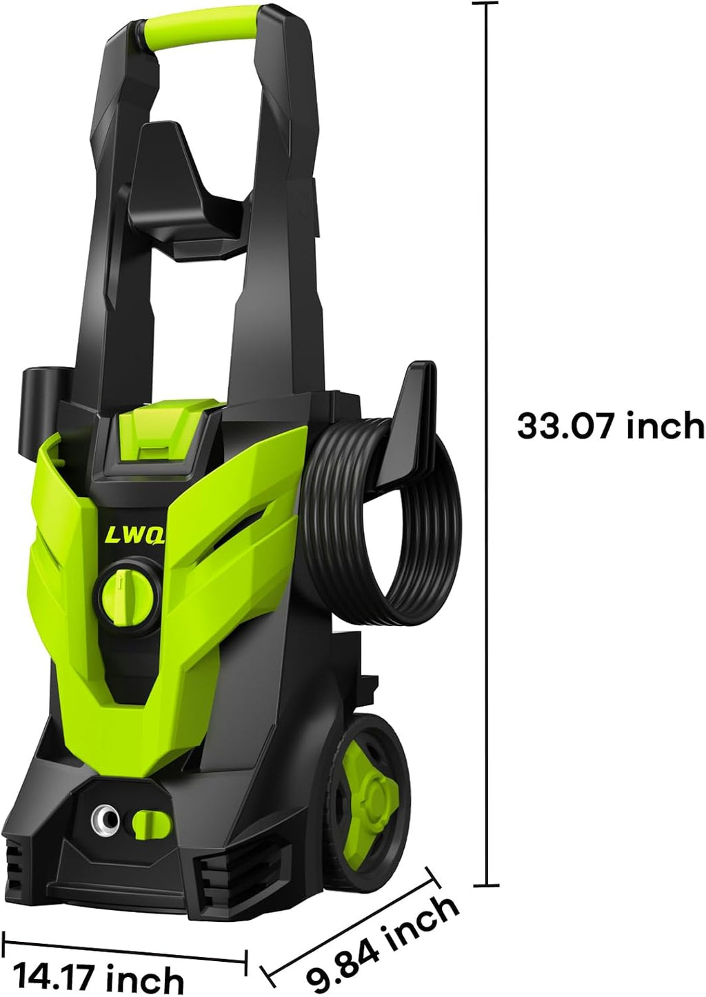 Pressure Washer, Power Washer with 4 Quick Connect Nozzles 1 Foam Cannon, High Pressure Cleaning Machine for Cars/Fences/Driveways/Patios/Farms/Home Cleaning(Bright Green)
