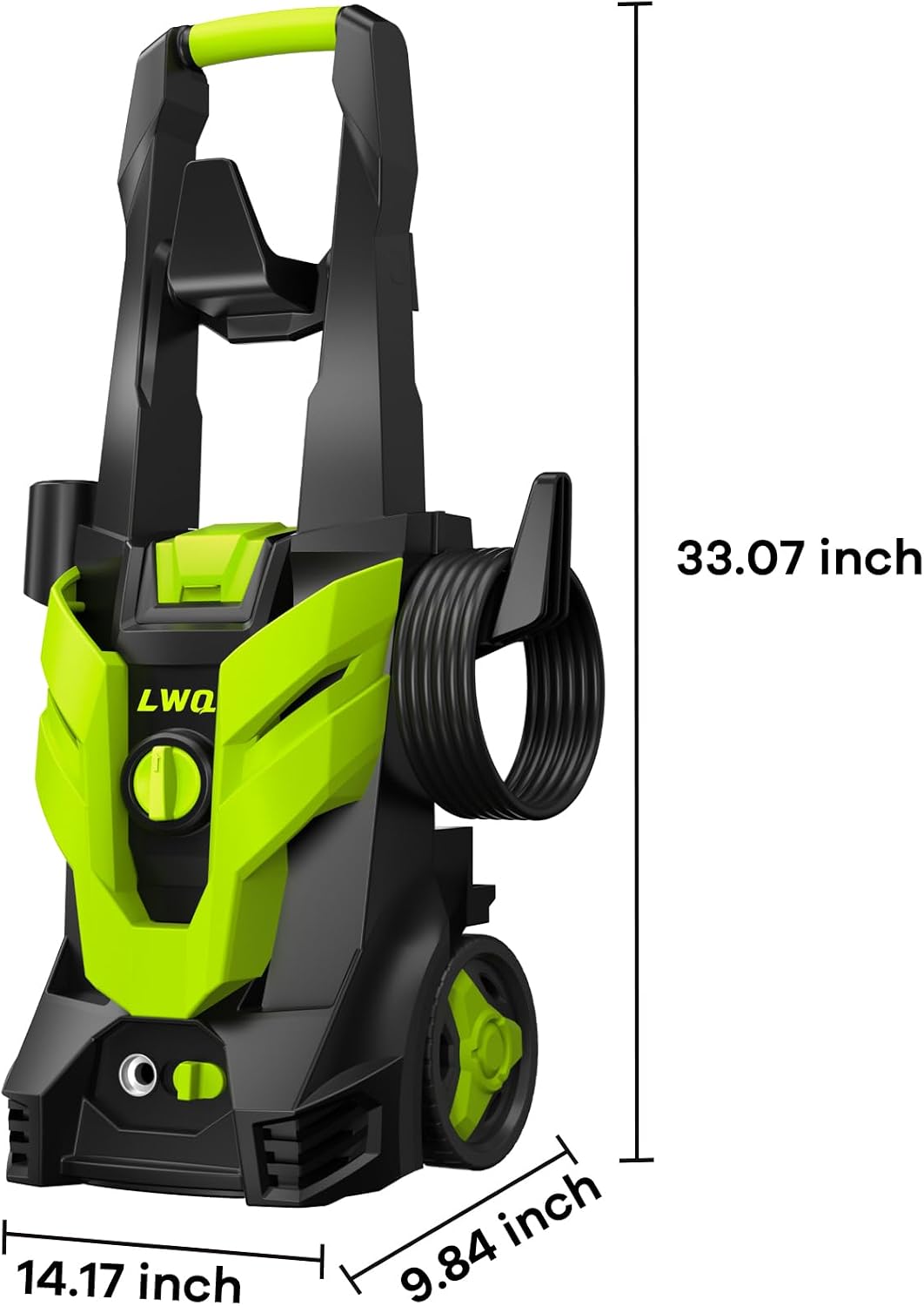 Pressure Washer, Power Washer with 4 Quick Connect Nozzles 1 Foam Cannon, High Pressure Cleaning Machine for Cars/Fences/Driveways/Patios/Farms/Home Cleaning(Bright Green)