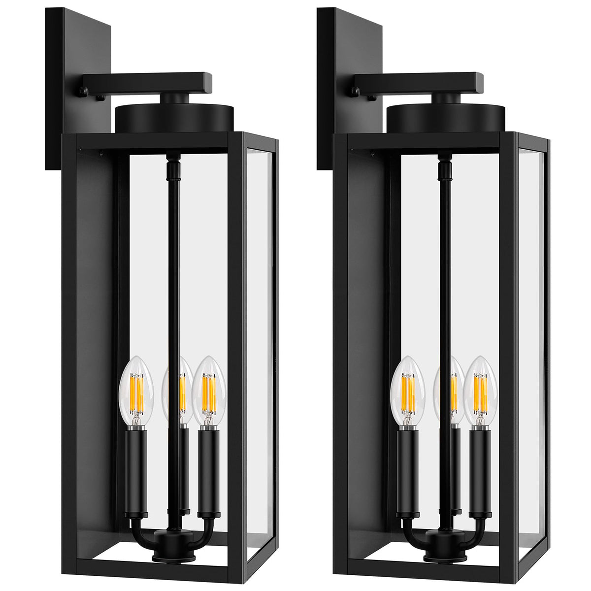 BesLowe Outdoor Wall Light Fixtures, Modern Black Exterior Wall Lanterns