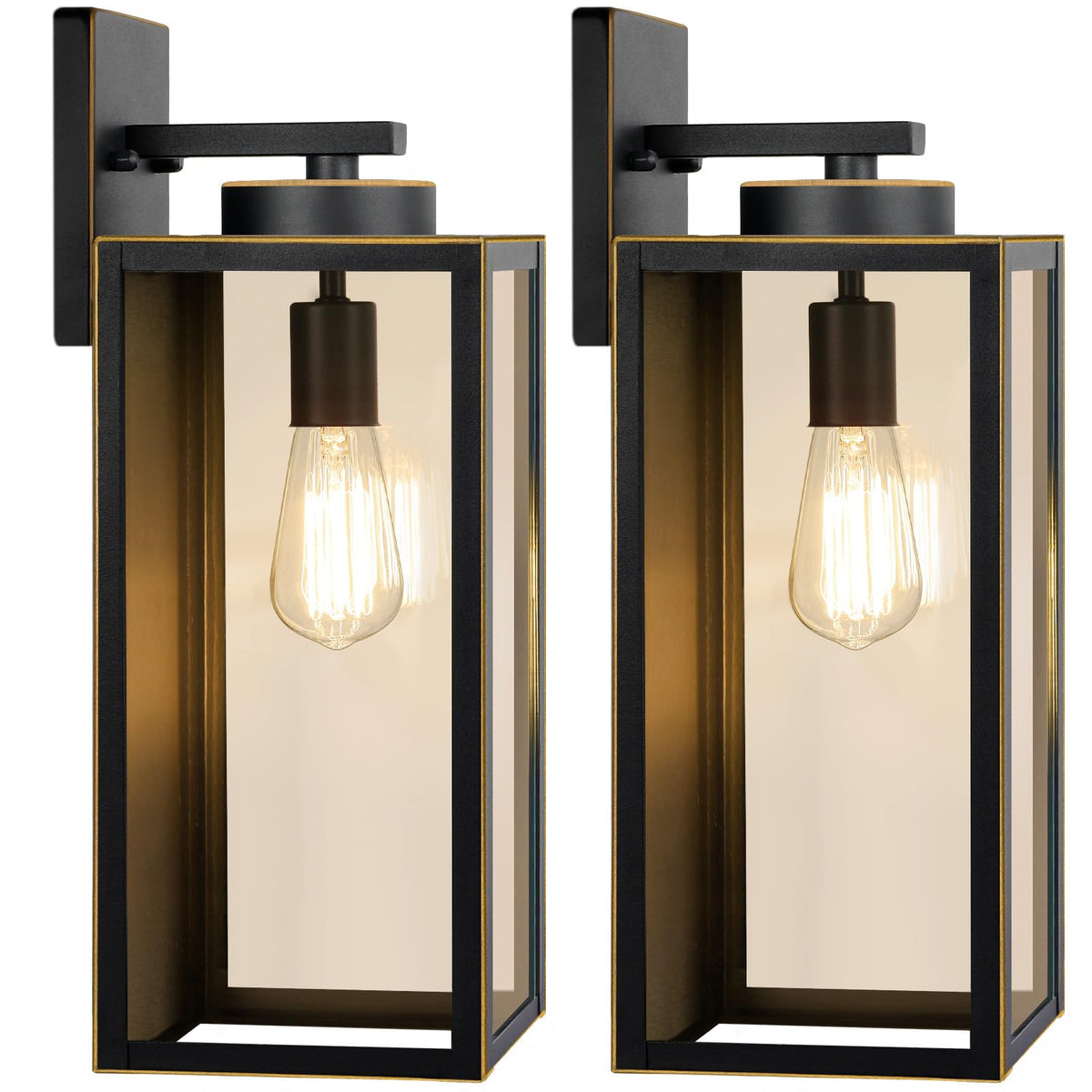 BesLowe Outdoor Wall Light Fixtures, Modern Black Exterior Wall Lanterns