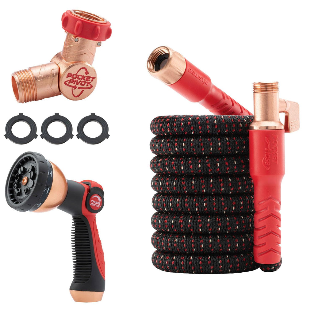Pocket Hose Ballistic 100 FT Expandable Garden Hose, No-Kink, As Seen on TV