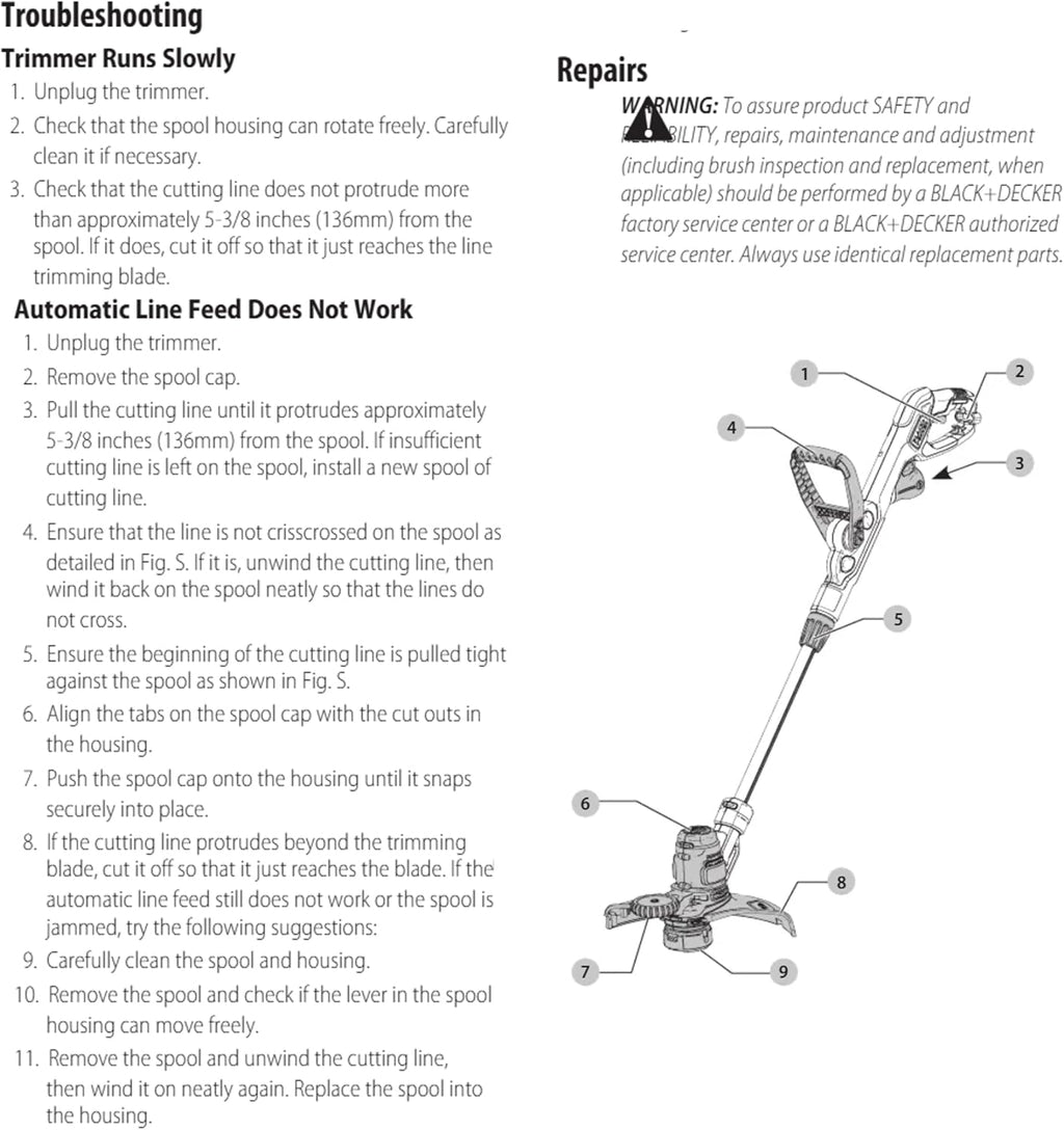 BLACK+DECKER Weed Wacker with Auto Feed, 14-Inch 2 in 1 String Trimmer Lawn Edger, Powerful 6.5-Amp Lightweight Electric Weed Eater (BESTA510)