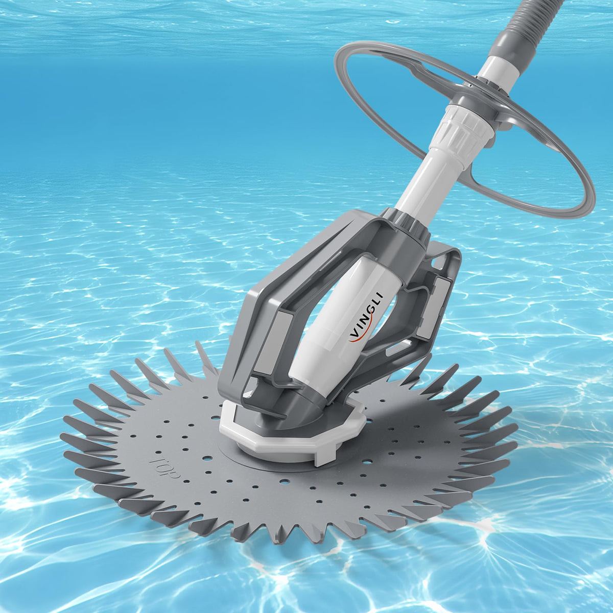VINGLI Pool Cleaner, Automatic Wall-Climbing Pool Vacuum -Navy Blue&White