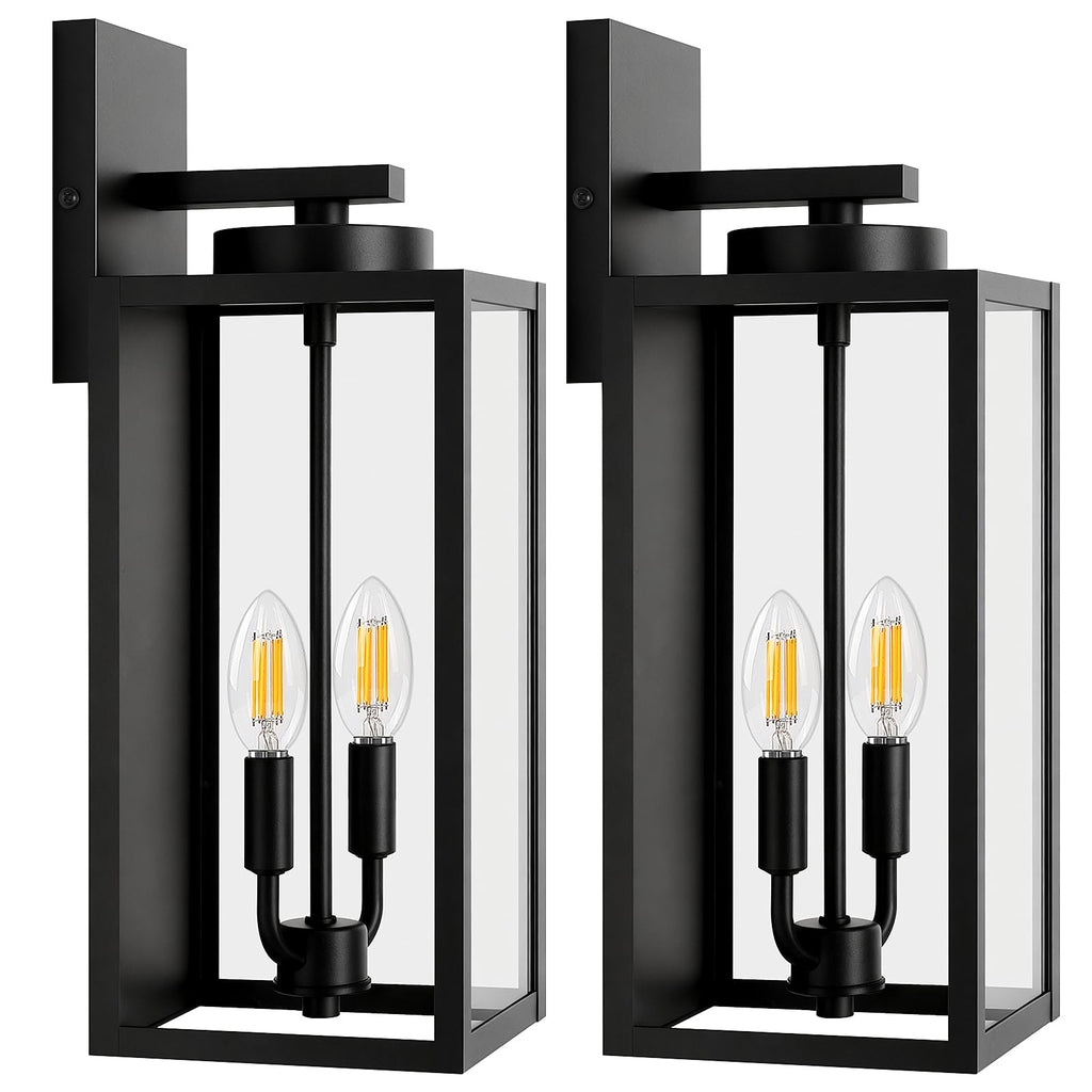 BesLowe Outdoor Wall Light Fixtures, Modern Black Exterior Wall Lanterns