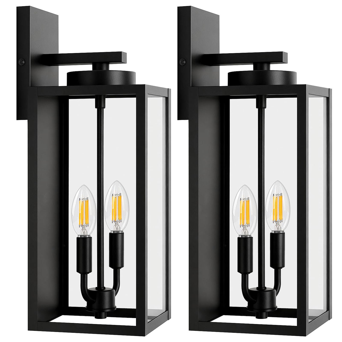 BesLowe Outdoor Wall Light Fixtures, Modern Black Exterior Wall Lanterns