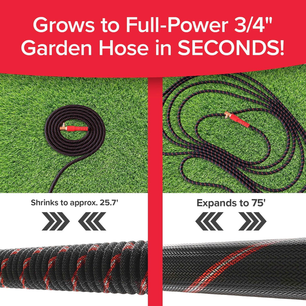Pocket Hose Ballistic 75 FT Expandable Garden Hose, No-Kink, As Seen on TV