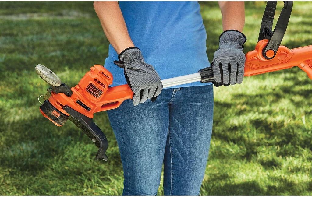 BLACK+DECKER Weed Wacker with Auto Feed, 14-Inch 2 in 1 String Trimmer Lawn Edger, Powerful 6.5-Amp Lightweight Electric Weed Eater (BESTA510)